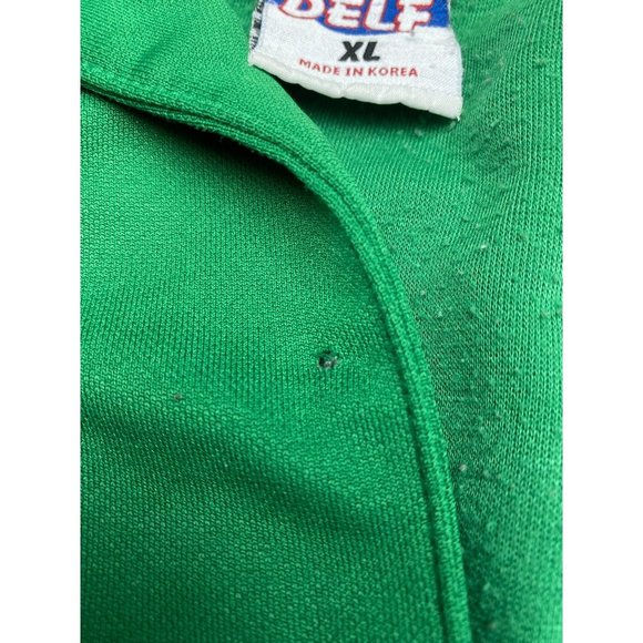 DELF Boston Basket Ball Jacket Vintage Snap ButtonMens Size XL Green and Yellow - Picture 5 of 9